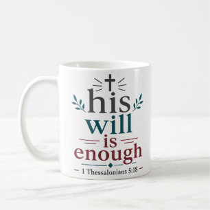 Caneca De Café Sua Vontade É Suficiente Citação Cristã Inspirador
