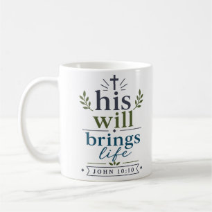 Caneca De Café Sua Vontade Traz Vida Inspirando Esperança Cristã