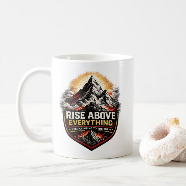 Caneca De Café Suba Acima de Tudo Motivacional (Com Donut)