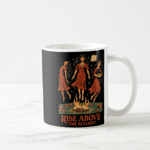Caneca De Café Suba Acima Do Touro Engraçado Bruxas Halloween Fem