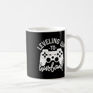 Caneca De Café Subindo de Nível para o Noivado do Marido Jogador