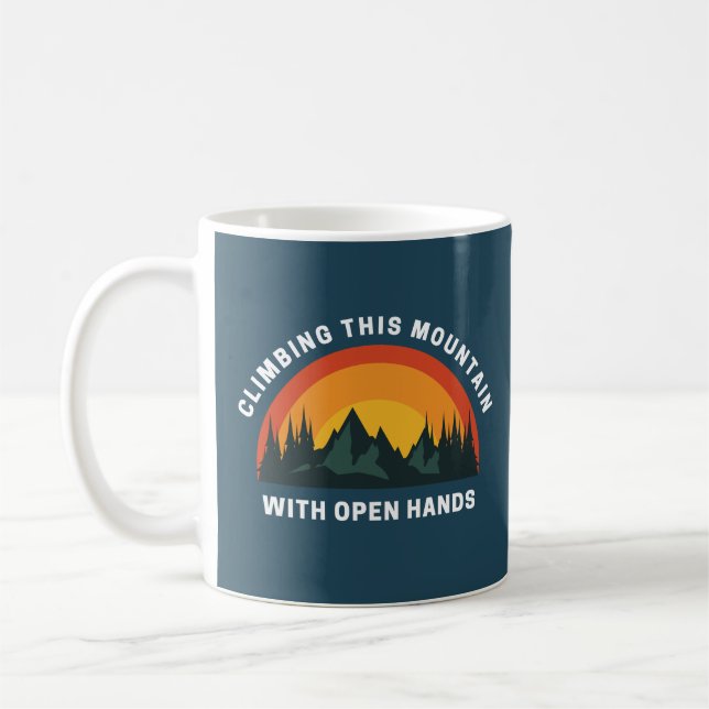 Caneca De Café Subindo Esta Montanha com Mãos Abertas Cristão (Esquerda)
