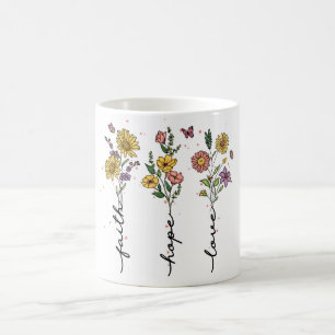Caneca De Café Sublimação Floral Cristã Inspiracional