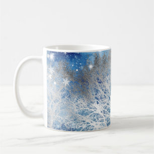 Caneca De Café Sublimações de inverno em Árvores Prateadas