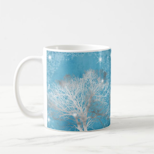 Caneca De Café Sublimações de inverno em Árvores Prateadas (Esquerda)