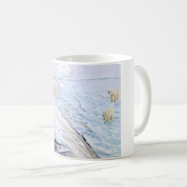 Caneca De Café SUBMARINO DE ATAQUE RÁPIDO DOS EUA - SSN-718 Mug (Frente Esquerda)