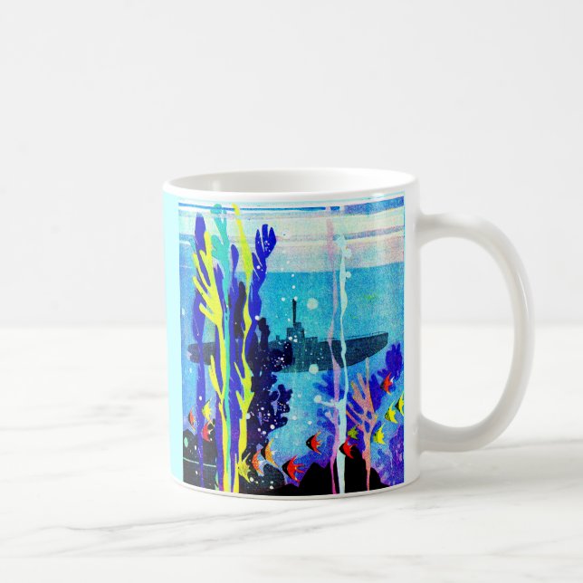 Caneca De Café submarino fantasma em águas tropicais (Direita)