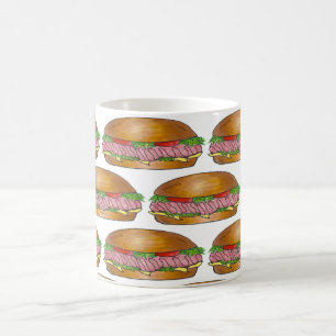 Caneca De Café Submarino Sandwich Ham Cheese Hoagie Sub Grinder