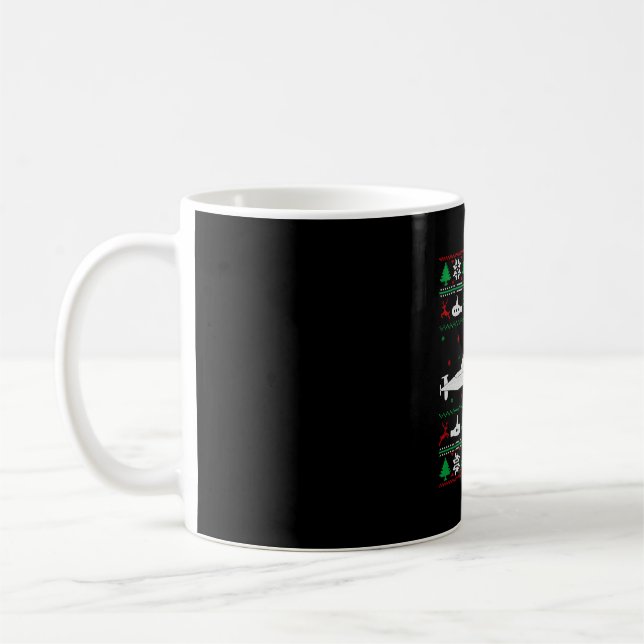 Caneca De Café Submarino Submarino marinho Suéter de Natal Feio (Esquerda)