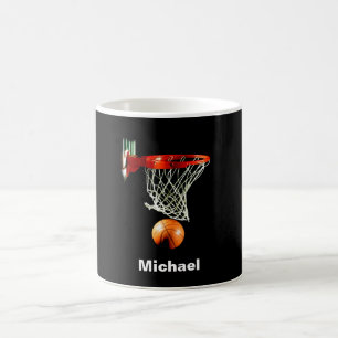 Caneca De Café Substitua o basquete pelo seu nome