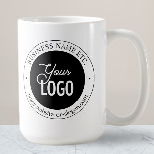Caneca De Café Substituição Fácil de Logo e Texto Personalizável