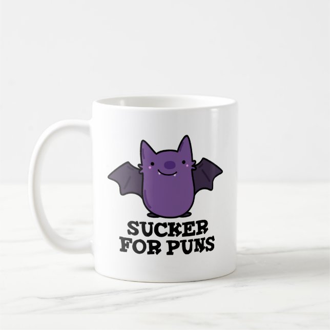 Caneca De Café Sucker Para Um Bebê Engraçado, Bat Pun (Esquerda)