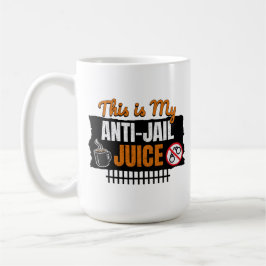Caneca De Café Suco Anti-Cadeia - Humor Divertido de Café e Cafeí