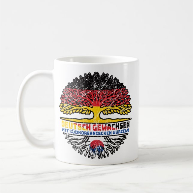 Caneca De Café Südkorea Südkoreanisch Deutsch Deutschland Baum (Esquerda)