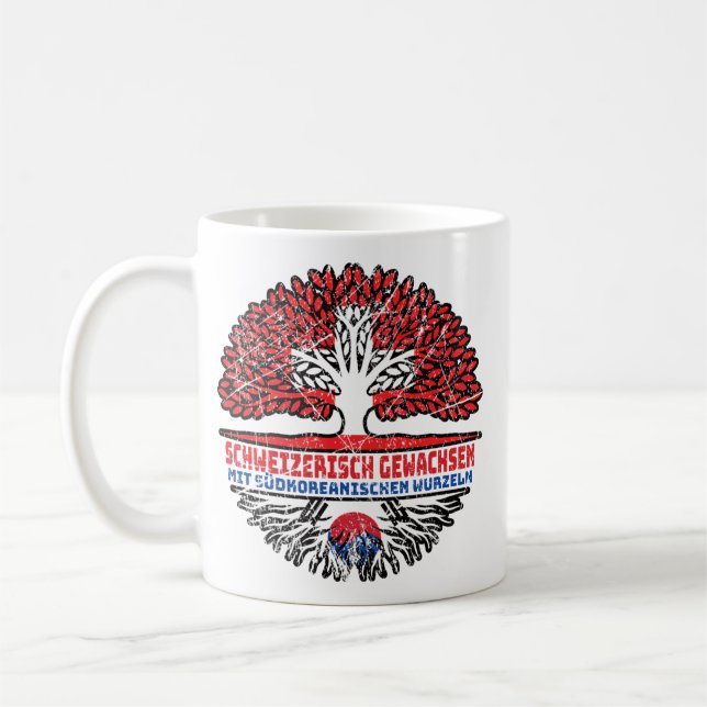 Caneca De Café Südkorea Südkoreanisch Schweizer Schweiz Baum (Esquerda)