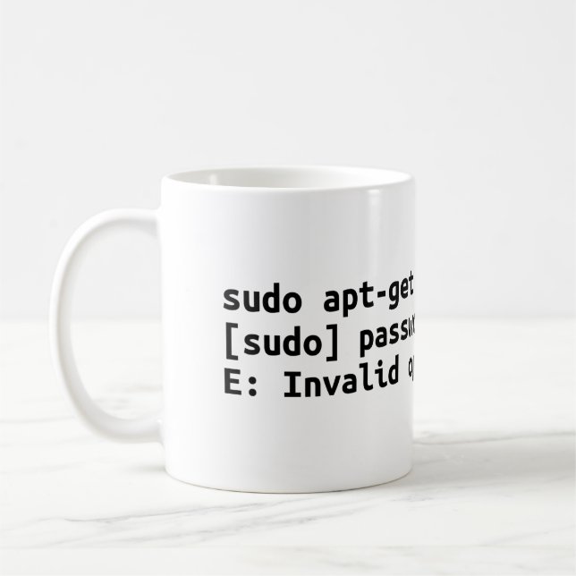 Caneca De Café sudo apt get wind*ws (Esquerda)