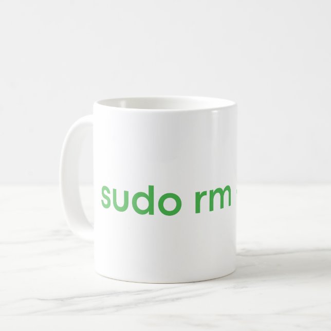 Caneca De Café sudo rm - rf - LINUX PUN (Frente Esquerda)