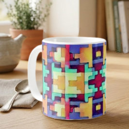Caneca De Café Sudoeste Abstrato Brilhante