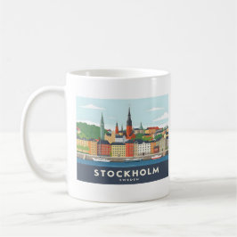 Caneca De Café Suecia Estocolmo Gamla Stan Pastel