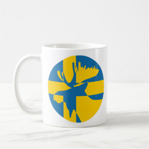 Caneca De Café Suecia Moose Bandeira Nacional Sueca
