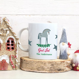 Caneca De Café Sueco Feliz Natal Dala Horse 2