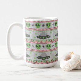 Caneca De Café Suéter de Natal Feio alienígena