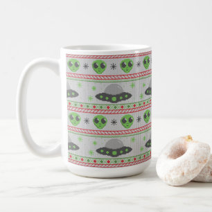 Caneca De Café Suéter de Natal Feio alienígena