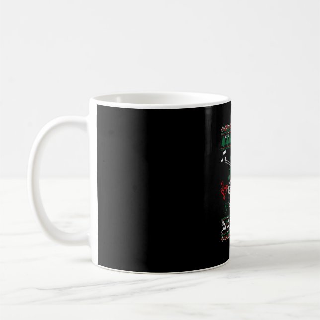Caneca De Café Suéter de Natal Feio do Bass Drum (Esquerda)