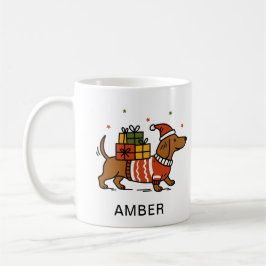 Caneca De Café Suéter de Natal para Cachorro Dachshund Amante de