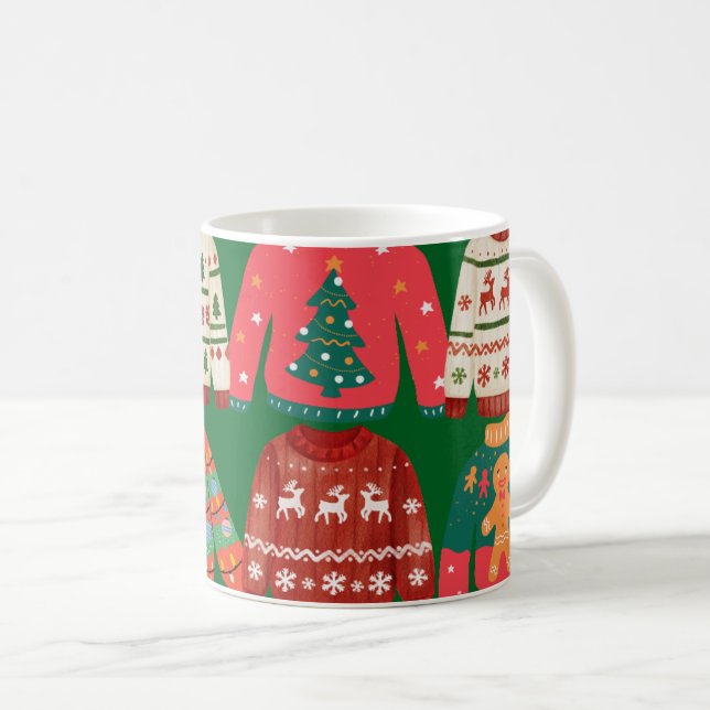 Caneca De Café Suéter Feio de Natal (Frente Esquerda)