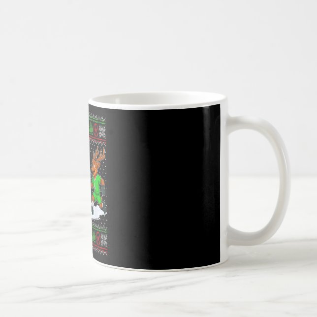Caneca De Café Suéter Feio de Natal Renardos Jogando Futebol Xm (Direita)