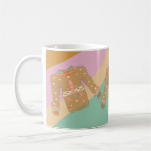 Caneca De Café Suéter Feio Groovy Natal Redemoinho Colorido
