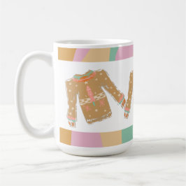 Caneca De Café Suéter Feio Groovy Natal Rosa Terroso