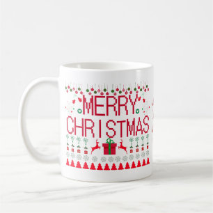 Caneca De Café Suéter Feio 'Tudo Que Ganhei no Natal' Alegre