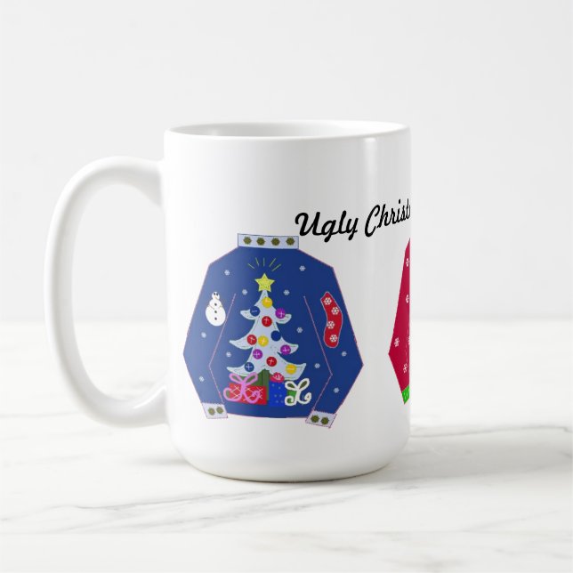 Caneca De Café Suéteres de Natal Feios (Esquerda)