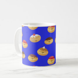 Caneca De Café Sufganiyot Bonito Padrão