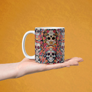 Caneca De Café Sugar Skull Dia de Los Muertos
