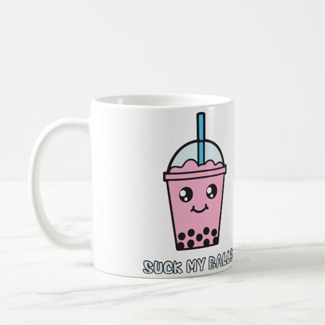 Caneca De Café Sugue minhas bolas (o chá da bolha) (Esquerda)
