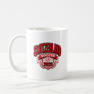 Caneca De Café Suíça Futebol 2026 Futebol Negrito País Tipogr