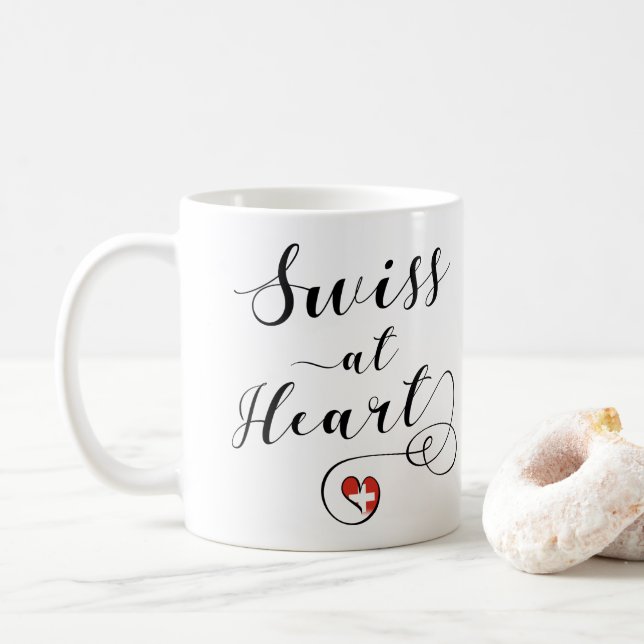 Caneca De Café Suíça no coração, Suiça (Com Donut)