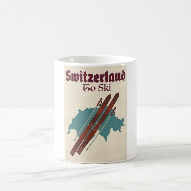 Caneca De Café Suíça Para Esquiar (Centro)