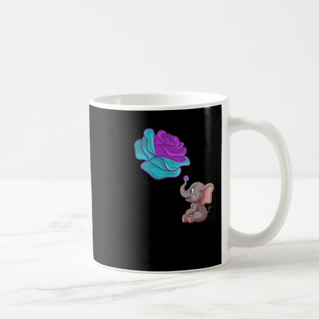 Caneca De Café Suicide Awareness Flower Elephant Ribbon Graphic  (Direita)