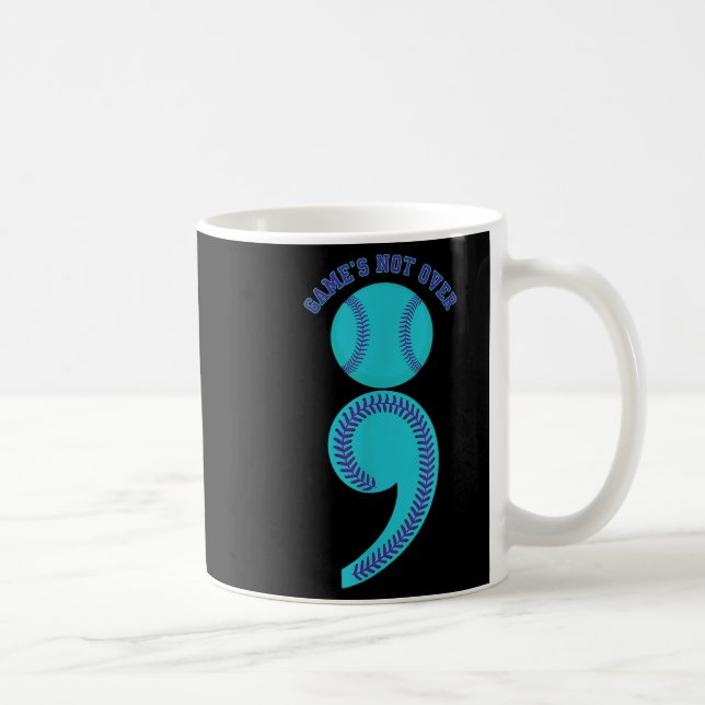Caneca De Café Suicide Awareness Semicolon Game's Not Over Baseba (Direita)