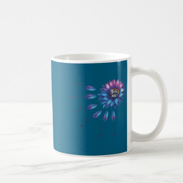 Caneca De Café Suicide Prevention Awareness Sunflower You Are 988 (Direita)