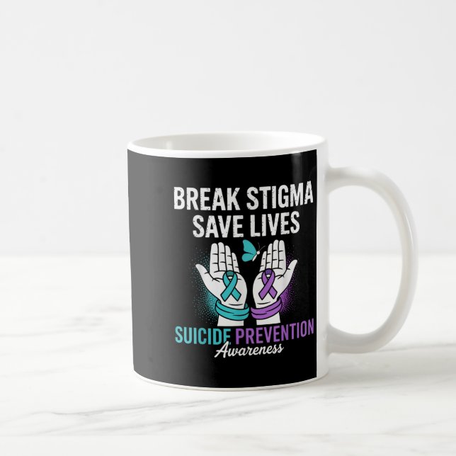 Caneca De Café Suicide Prevention Suprt Break Stigma Suicide Awar (Direita)