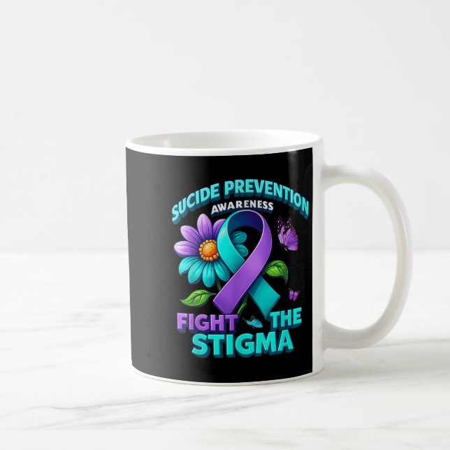 Caneca De Café Suicide Prevention Suprt Fight Stigma Suicide Awar (Direita)