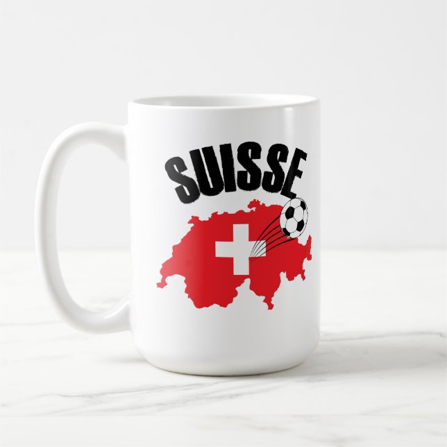 Caneca De Café Suisse Suiça Map Swiss Soccer (Esquerda)