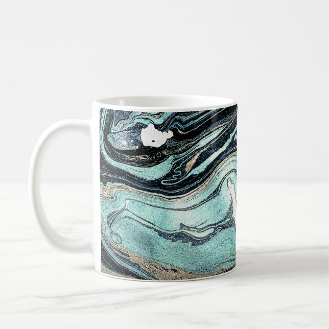 Caneca De Café Suminagashi, Arte Japonesa. (Esquerda)