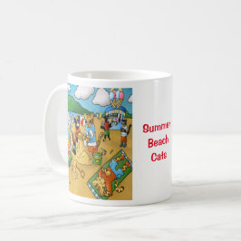 Caneca De Café Summer Beach Cats