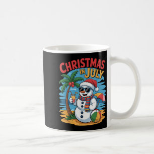 Caneca De Café Summer Beach Snowman Natal Em Julho Engraçado Aloh